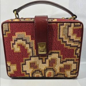 Patricia Nash Red and Gold Patterned Mini Bag